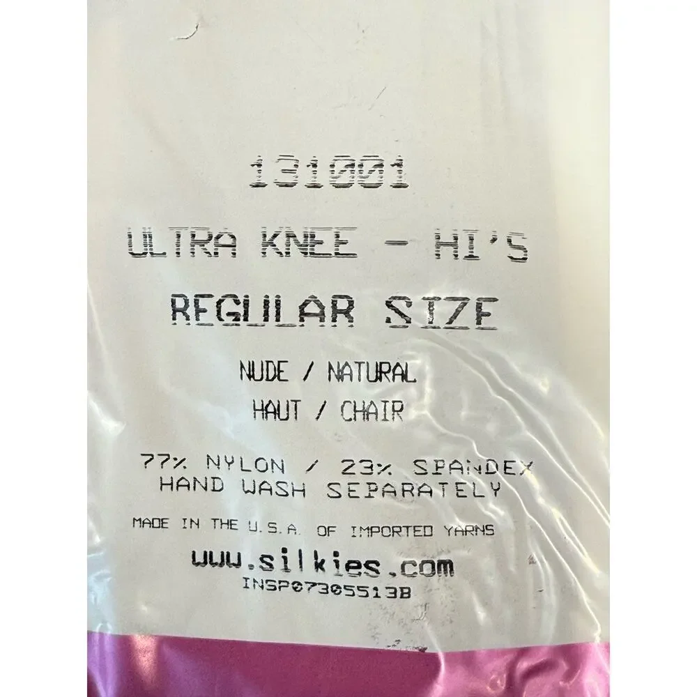 SILKIES Ultra Knee Hi’s Stockings Regular Size Nude Natural 2010 USA Made 131001